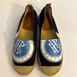 Ralph Lauren espadrille shoes classic blue logo limited edition Size 5 Women’s